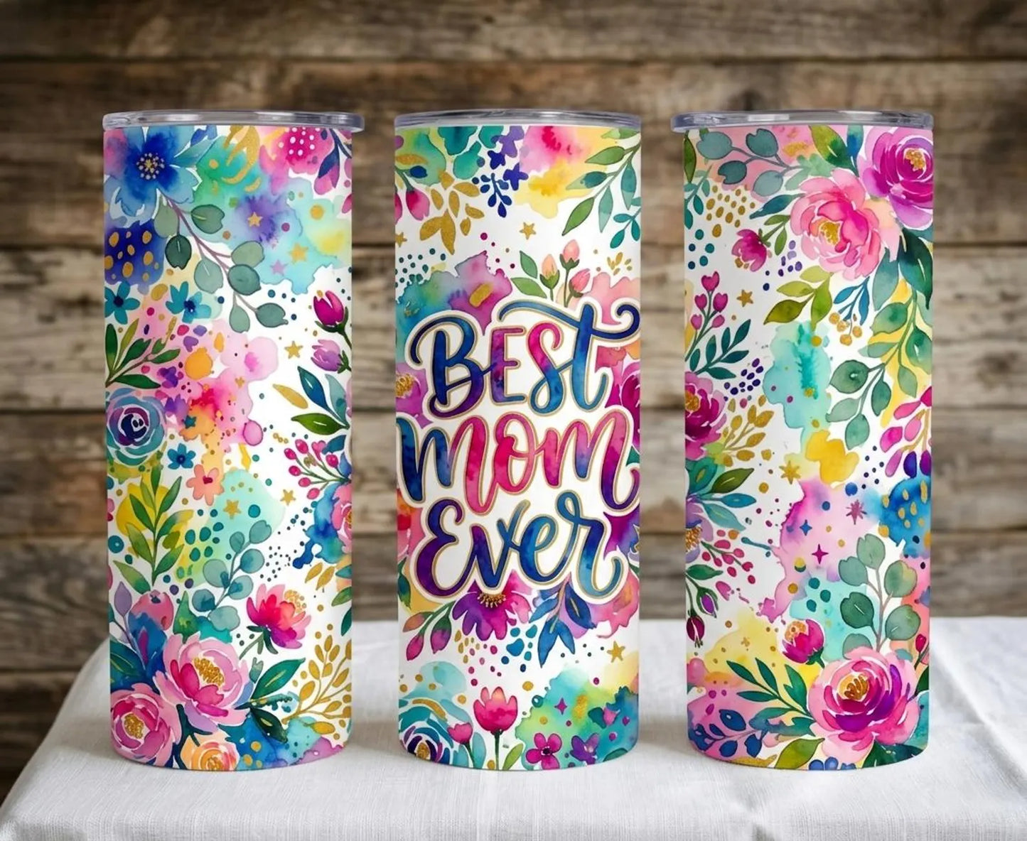 20oz Skinny Tumbler "Best Mom Ever"