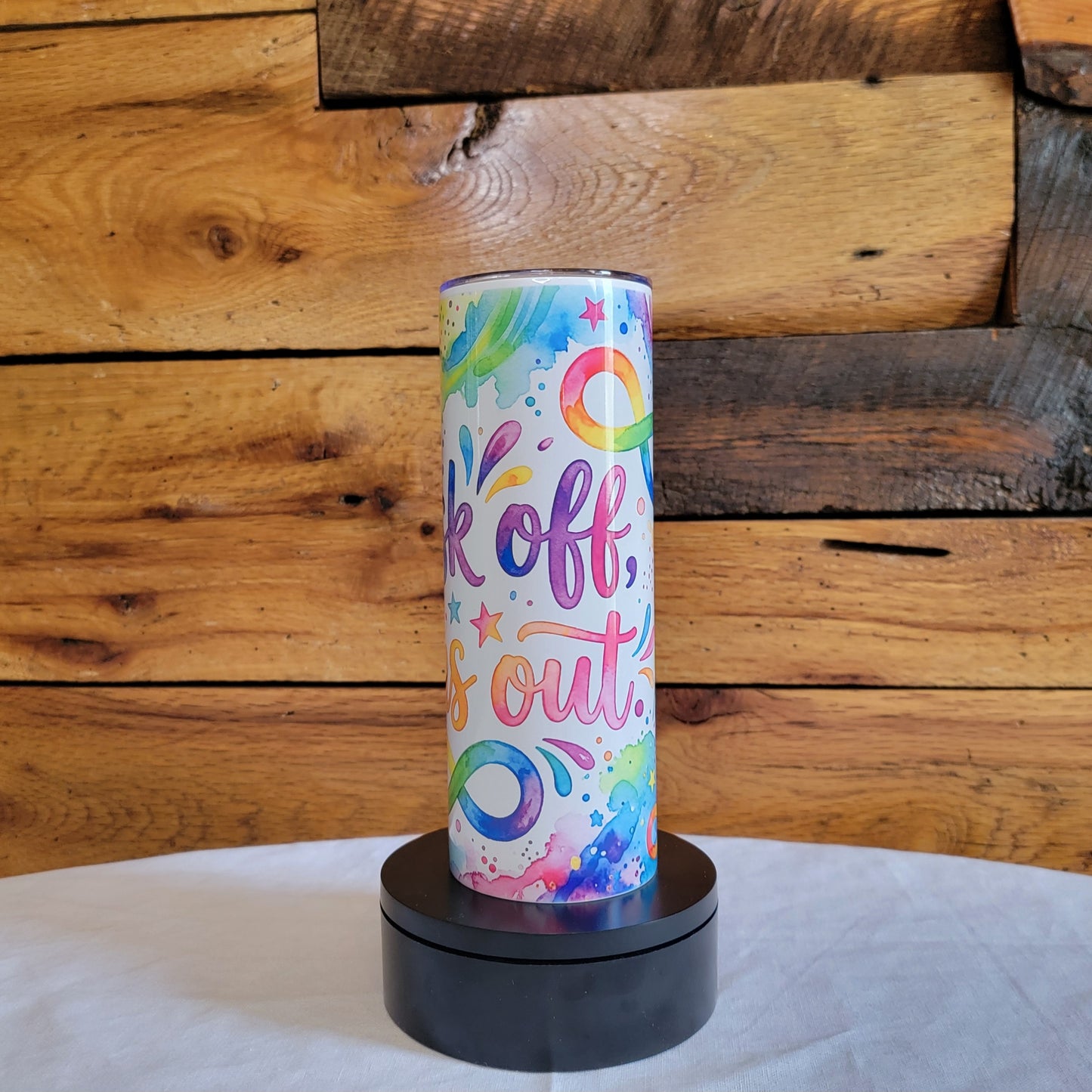 20oz Skinny Tumbler Autism Awareness "Mask off, Stims Out"