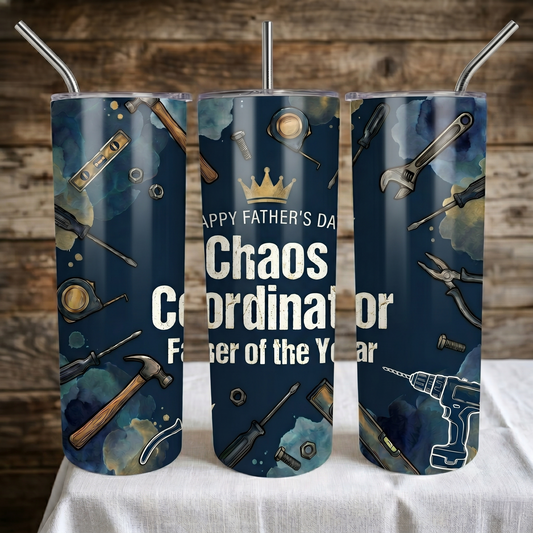 20oz Skinny Tumbler Chaos Coordinator