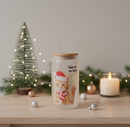"Paws Off My Cocoa" 16oz Frosted Beer Cup