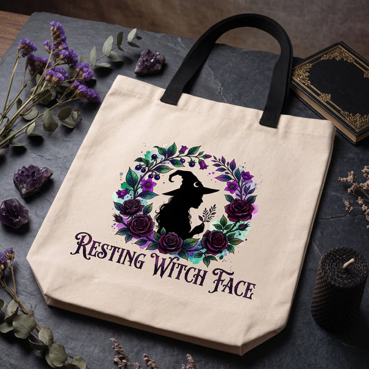 Resting Witch Face Tote Bag
