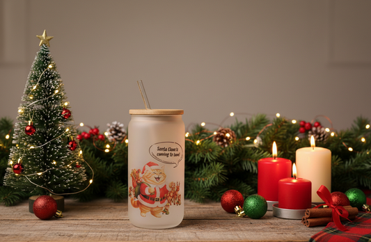 "Santa Claws is Coming to Town" 16oz Frosted Beer Cup