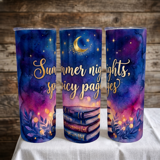 20oz Skinny Tumbler Summer Nights Spicy Pages