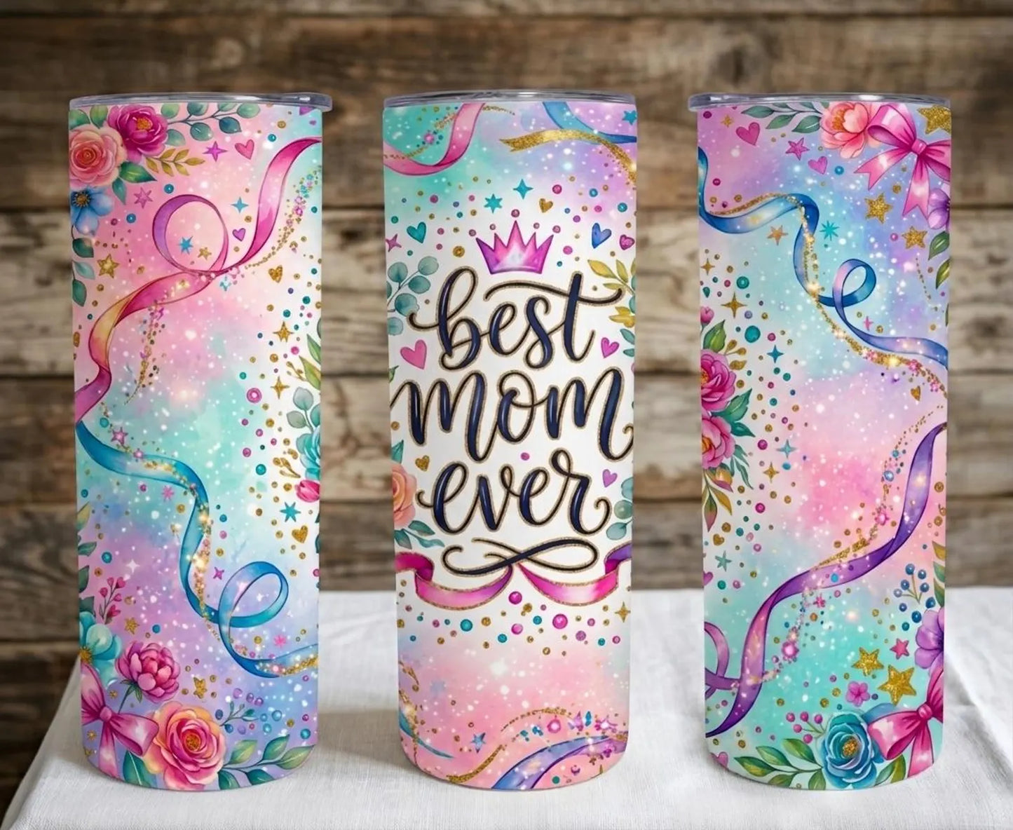 20oz Skinny Tumbler "Best Mom Ever"